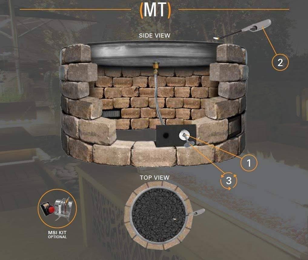 Firegear 26x22 SS Square Pan GAS Fire Pit Insert FPB-26SBS22MT-N