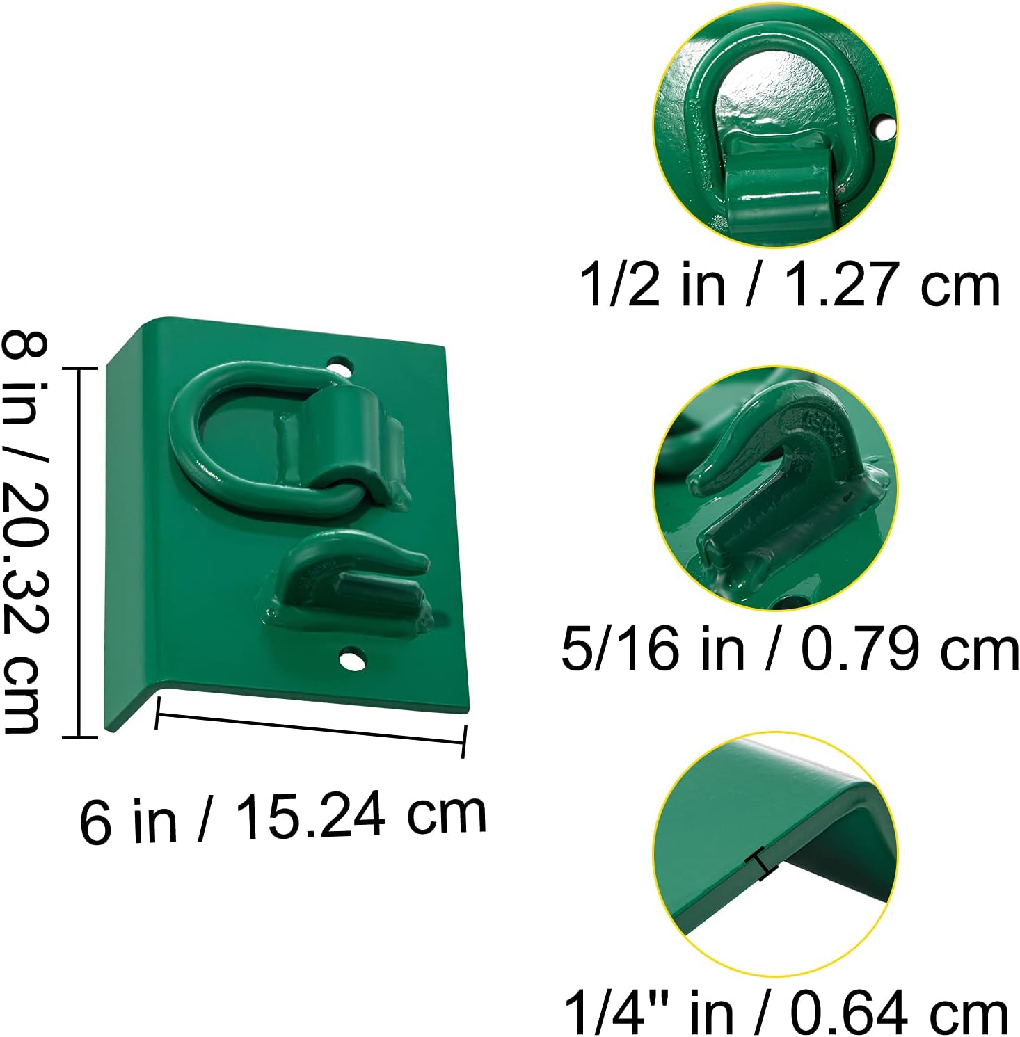 VEVOR Tractor Bolt on Hooks, 1/4" Bolt on Grab Hooks, 4700LBS G70 Forged Bolt on Hooks for Tractor Bucket with 1/2" Shackles, Work Well for Tractor Bucket, RV, UTV, Truck Hardware Included Pack of 2