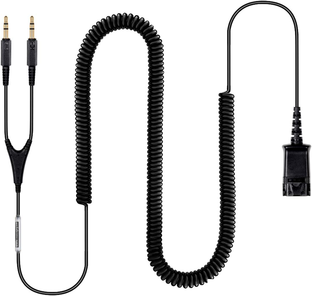Headset QD (Quick Disconnect),Compatible with Plantronics Headset.QD Cable with Single 3.5mm Plug for Smartphones Mobile Phones,Laptop etc