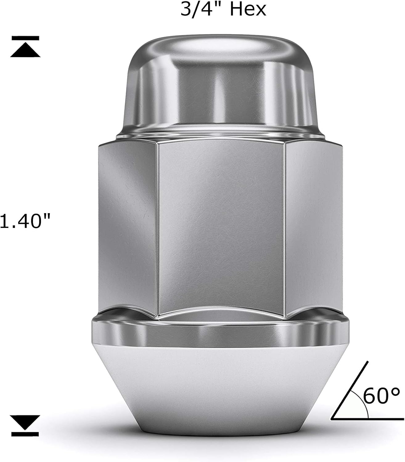 White Knight 1704S-20AM Chrome 1/2"-20 Bulge Acorn Lug Nut, Pack Pack of 2