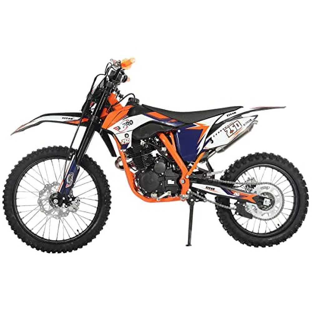 X-Pro Brand New Titan 250cc Gas Pit Dirt Bike, 5-Speed Manual Transmission, Electric/Kick Start!