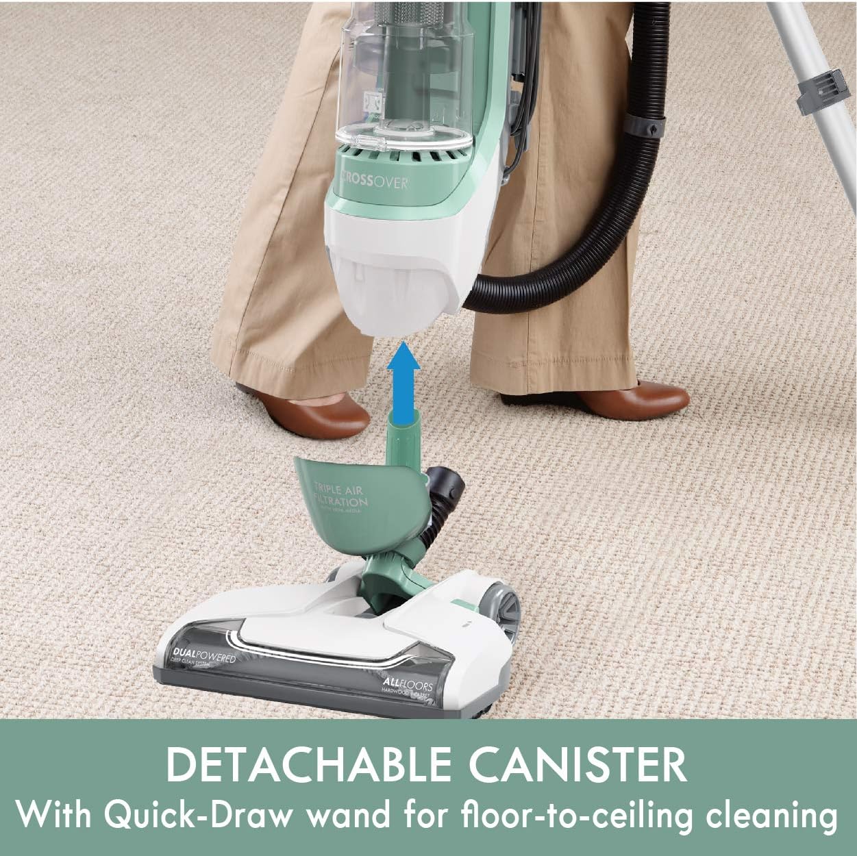 Kenmore DU3017 Pet Friendly Upright Vacuum Bagless 2-Motor Crossover Max Beltless Vacuum Cleaner with Lift-Away Design, Pet Handi-Mate, Triple HEPA, Height Adjustment, 3 Cleaning Tools