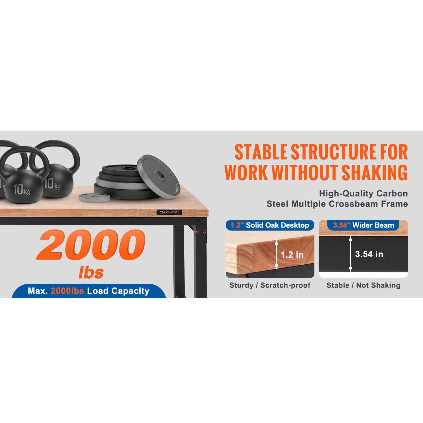 VEVOR Adjustable Workbench Garage Worktable with Universal Wheels - Shop Hardware Tools Online Store