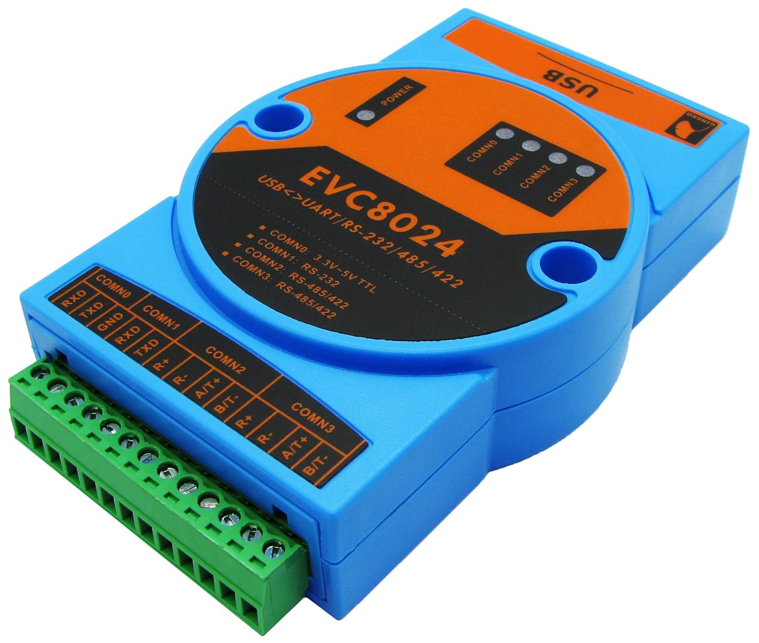 BUELEC Industrial High Speed USB to RS232/RS485/RS422/TTL 4 in 1 Converter,Magnetic Isolated,Built-in 3000V Dual Isolation Power Module,Two-Way Independent Data Transmission,FT4232 Chipset