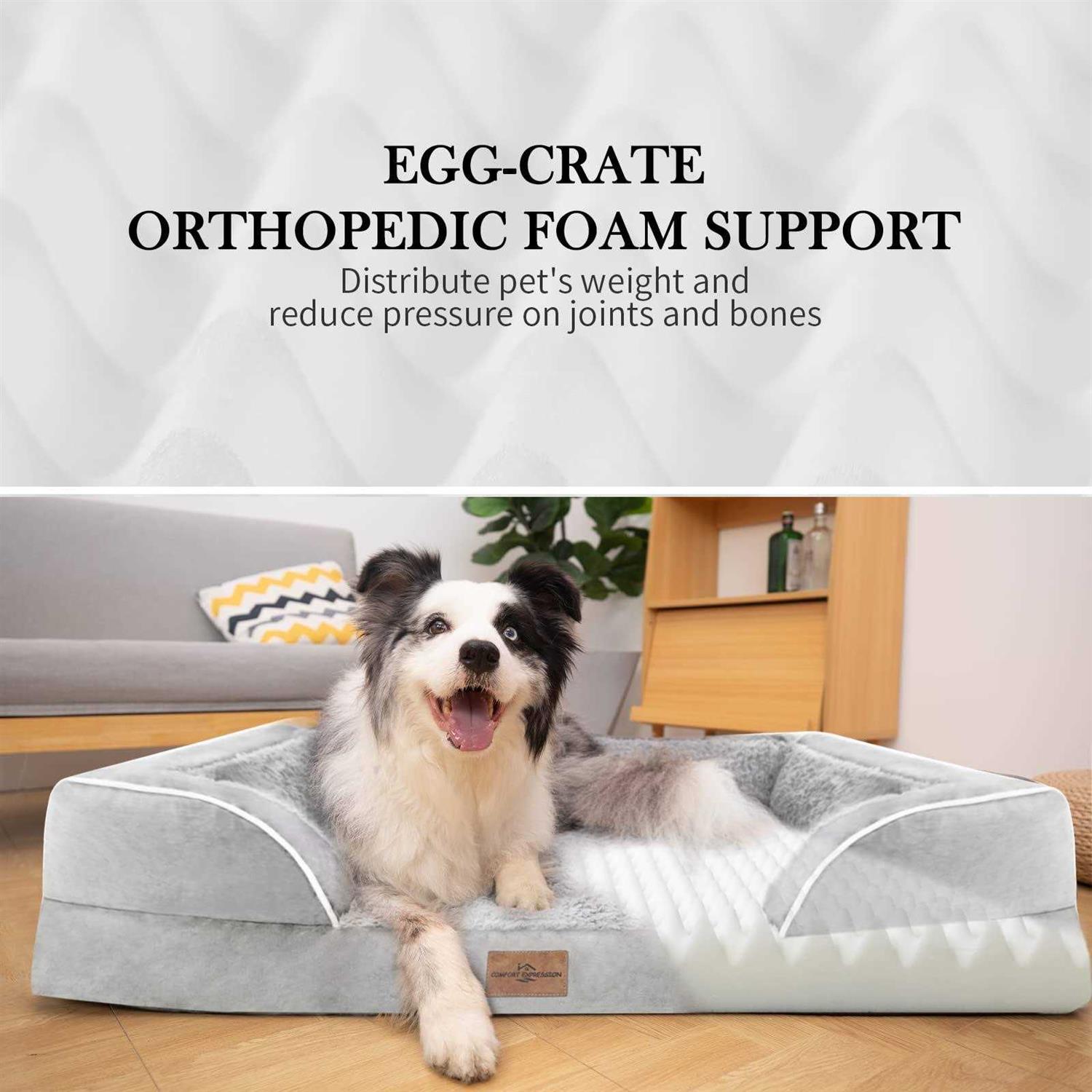 Comfort Expression Jumbo Dog Bed for Extra Large Dogs Waterproof Orthopedic Dog Bed - Pet Supplies online store