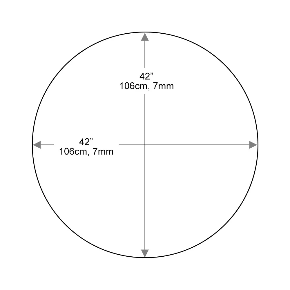 Dulles Glass 42" Round Glass Table Top - Tempered- 1/4" Thick - Flat Polished Glass
