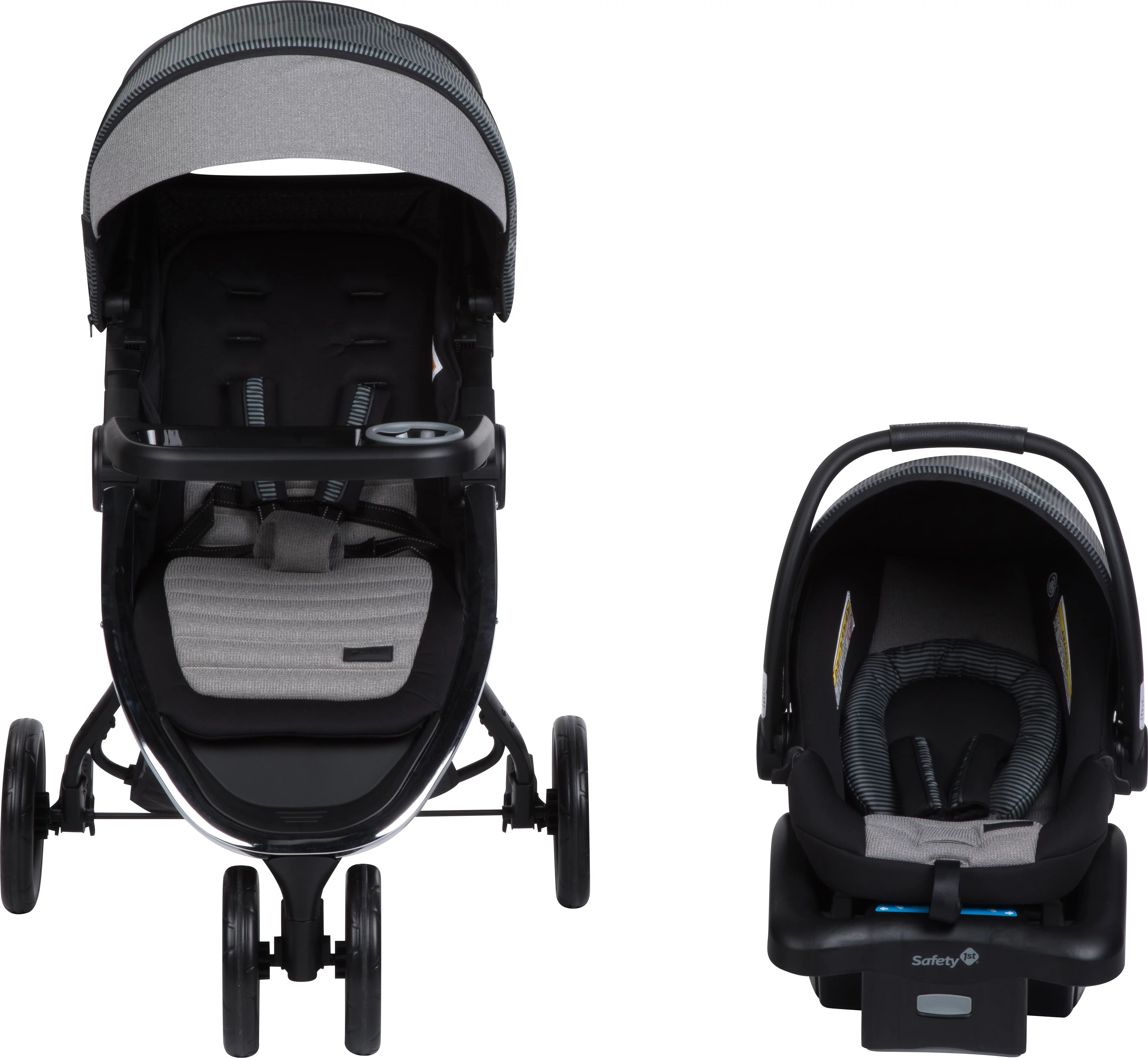 Monbebe Edge Travel System Stroller and Rear-Facing Infant Car Seat, Pinstripe