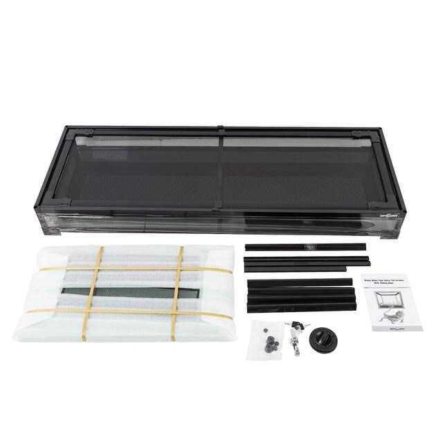 REPTI ZOO Glass Reptile Terrarium Sliding Doors with Screen Ventilation - Pet Supplies online store