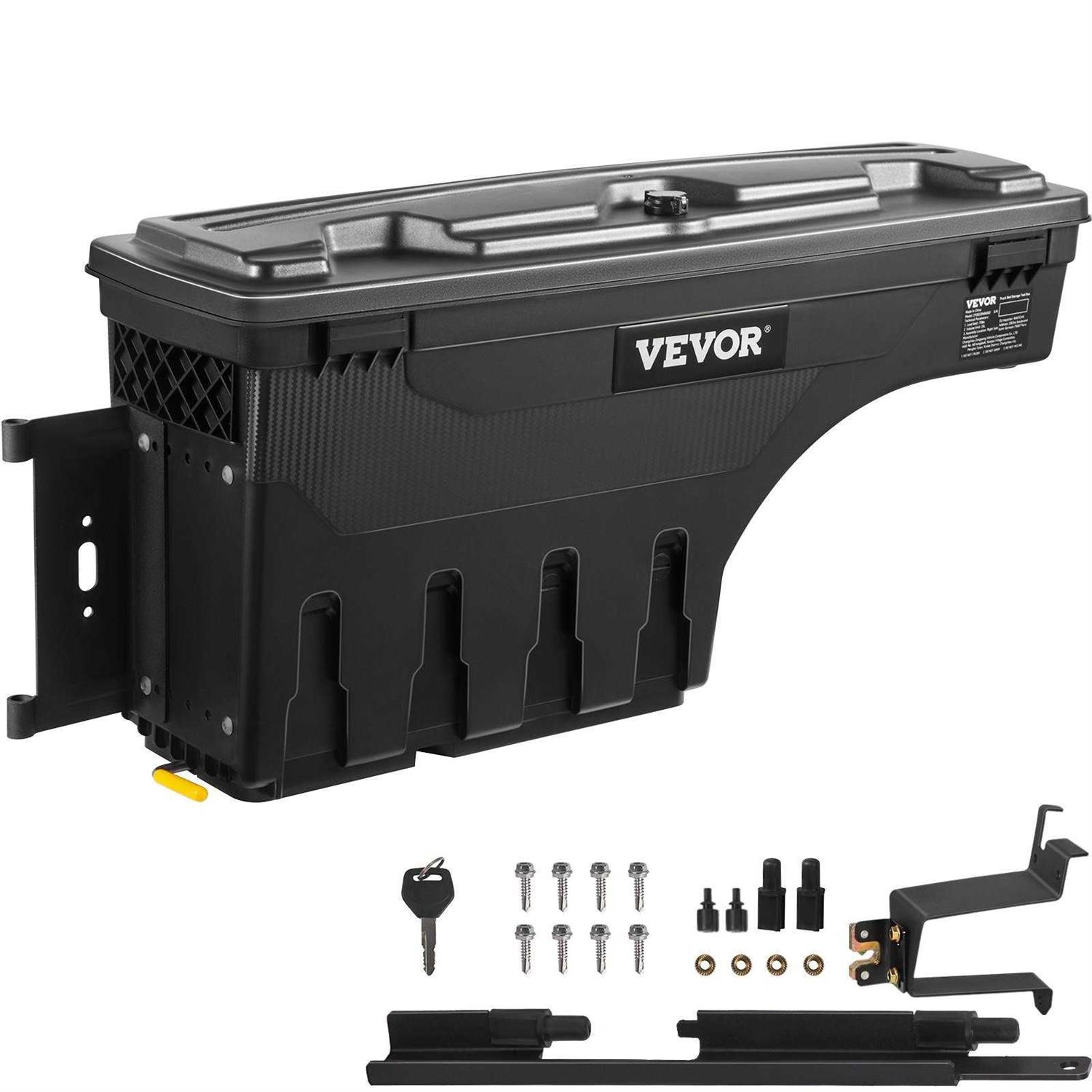 VEVOR Truck Bed Storage Box Lockable Lid Waterproof ABS Wheel Well Tool Box 6.6 Gal/20 L - Shop Hardware Tools Online Store