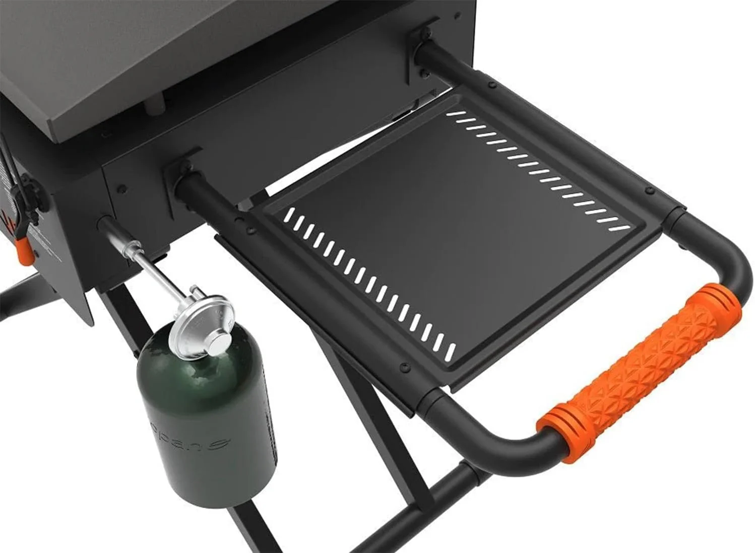 22 inch Blackstone Griddle with Hood and Grill Stand, Foldable Outdoor Flat Top Grill Propane Portable Gas Grill for Camping and BBQ Grill with Blackstone Seasoning, and Wholesalehome Gloves and Cloth