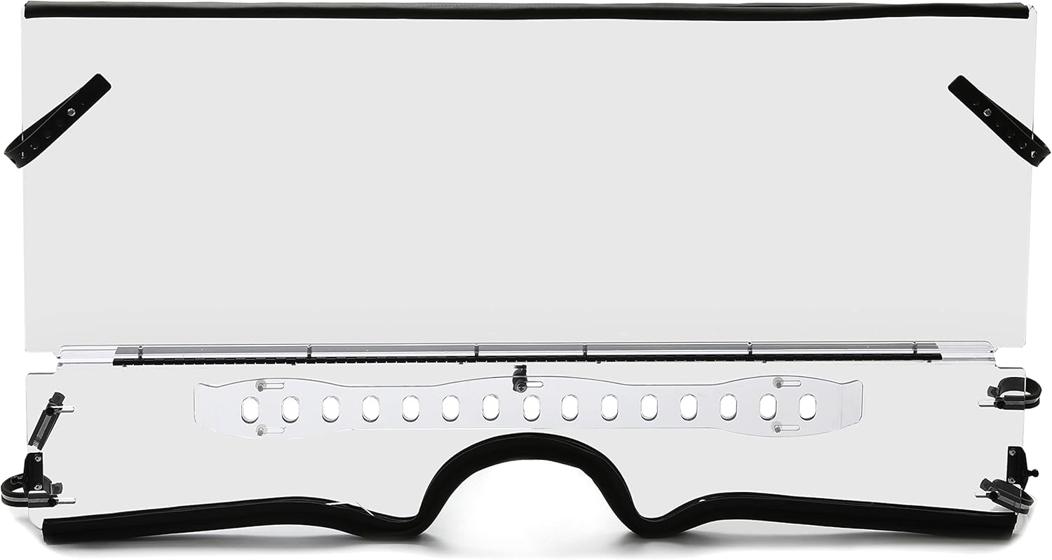 HECASA Front 0.177 Thick Folding Windshield Compatible with 2006-2009 Yamaha Rhino 450 / 2004-2007 Yamaha Rhino 660 / 2008-2013 Yamaha Rhino 700 Flip Clear Windscreen