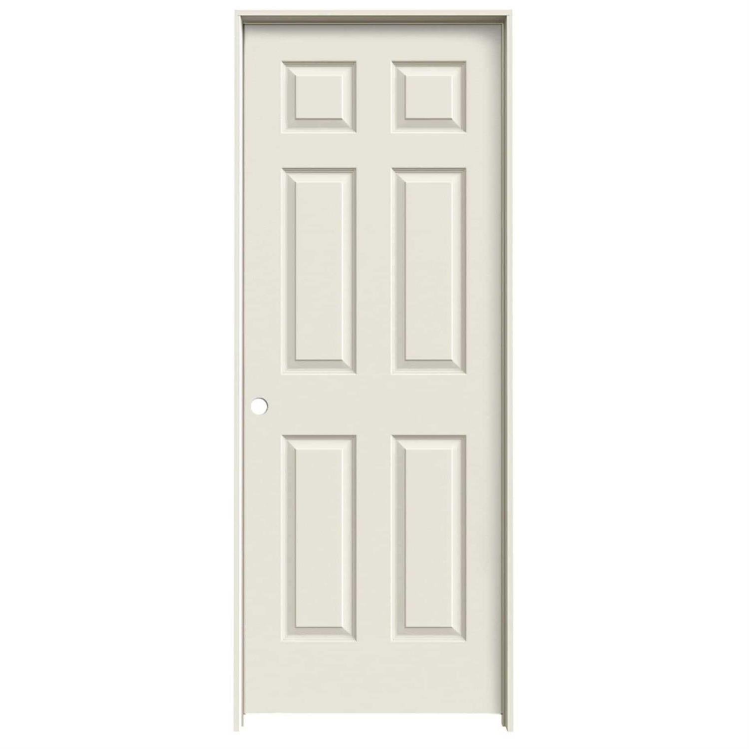 ReliaBilt Colonist Textured 36-in x 80-in 6-panel Hollow Core Primed Molded Composite Slab Door in Off-White - Shop Hardware Tools Online Store