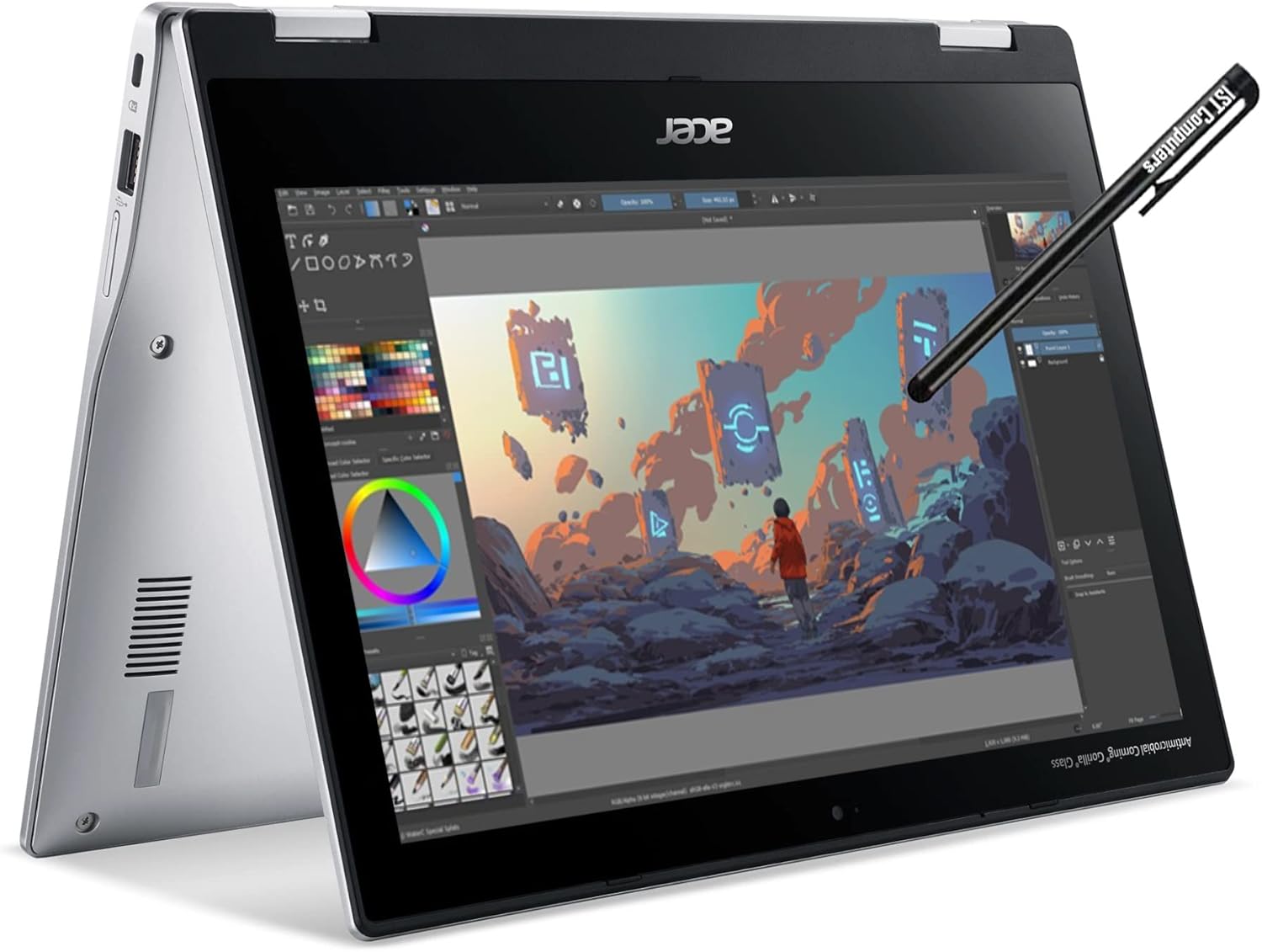 Acer Spin 311 3H 11.6'' 2-in-1 Touchscreen Chromebook (8-Core MediaTek MT8183C, 64GB eMMC, 4GB RAM, Stylus) Flip Convertible Laptop, 15-Hr Battery Life, IST Pen, Webcam, Chrome OS, Pure Silver