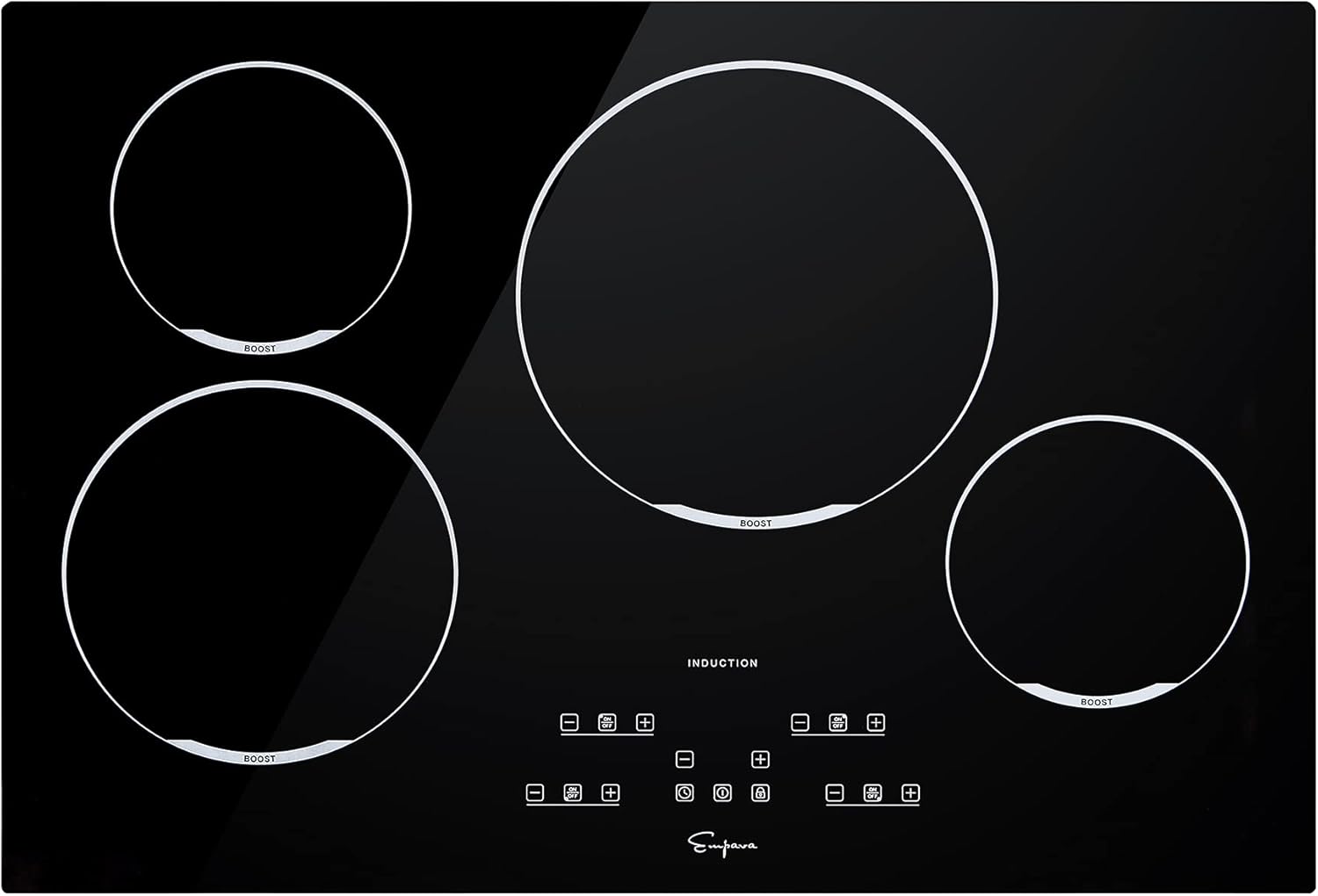 Empava Built-in 30 in. 240V Electric Stove Smooth Surface Cooktop Black with 4 Elements, 30IN