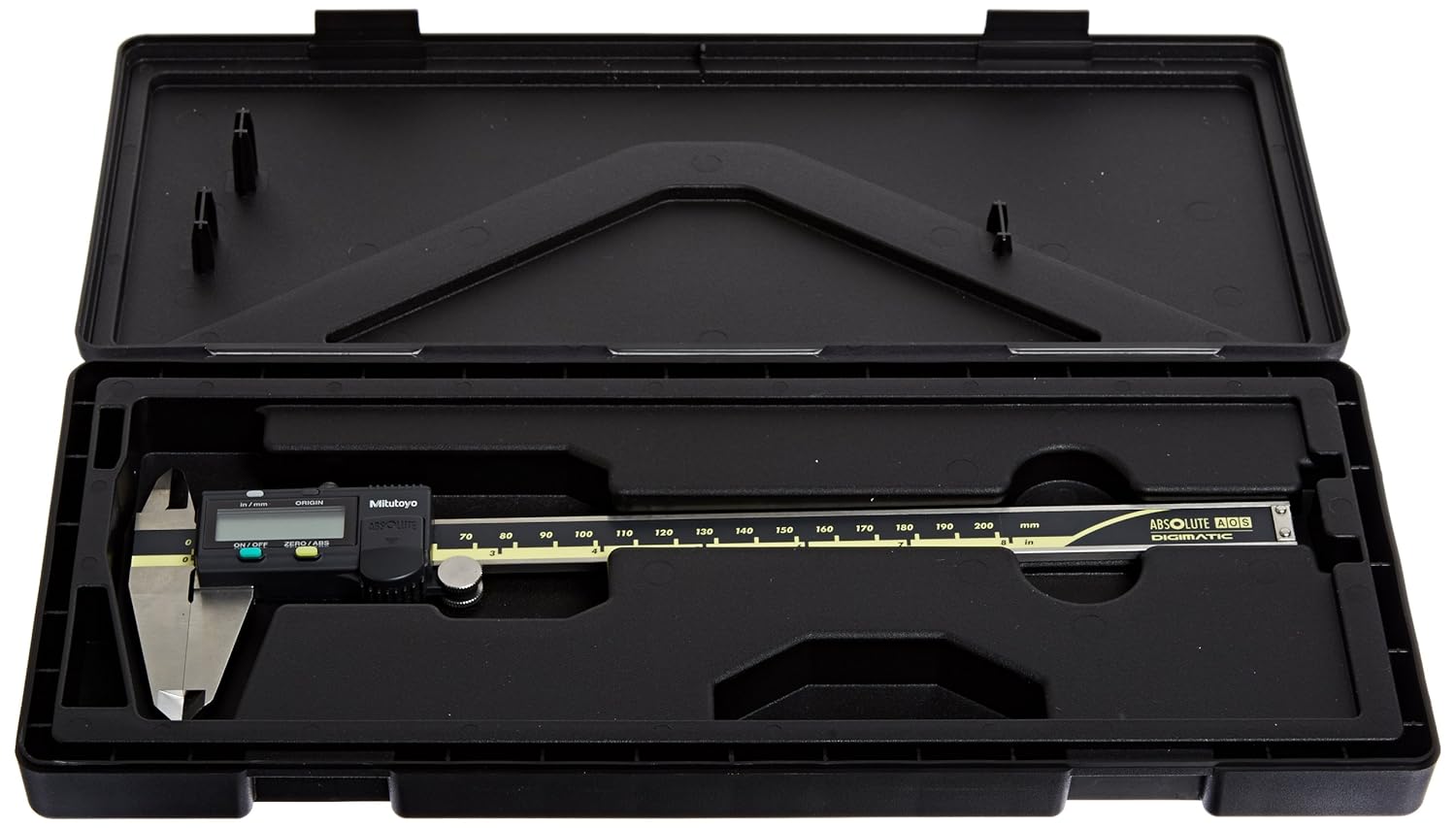 Mitutoyo 500-197-30 Advanced Onsite Sensor (AOS) Absolute Scale Digital Caliper, 0 to 8"/0 to 200mm Measuring Range, 0.0005"/0.01mm Resolution, LCD