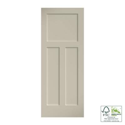 EightDoors 80 inch x 28 inch x 1-3/8 inch 5-Panel Shaker White Primed Solid Wood Core Interior Slab Door
