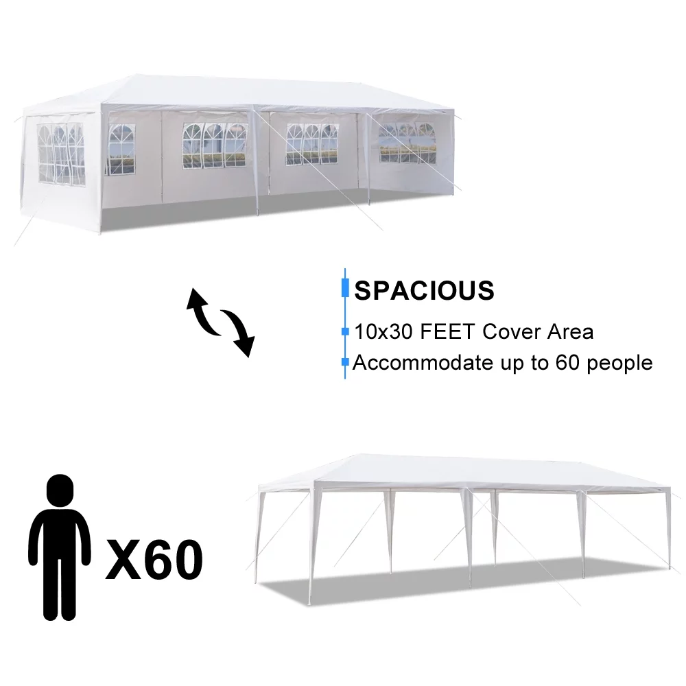 Zimtown 10'X30' Outdoor Canopy Party Wedding Tent Garden Tent Gazebo Pavilion Cater Event