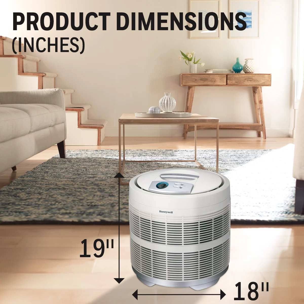 Honeywell Air Purifier, 50250-S, 390 sq ft, HEPA Filter, Allergen, Smoke, Pollen, Dust Reducer