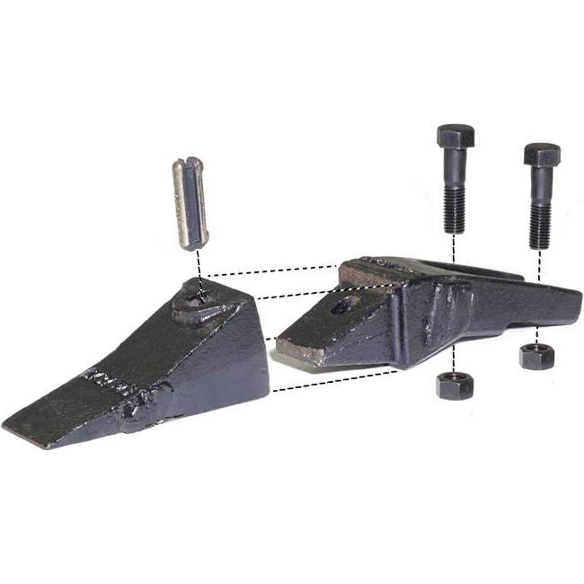 Titan Attachments 7 Bucket Teeth Assembly 6737322y Bobcat Style Bolt on Flush Mount Pin Skid Steer - Shop Hardware Tools Online Store