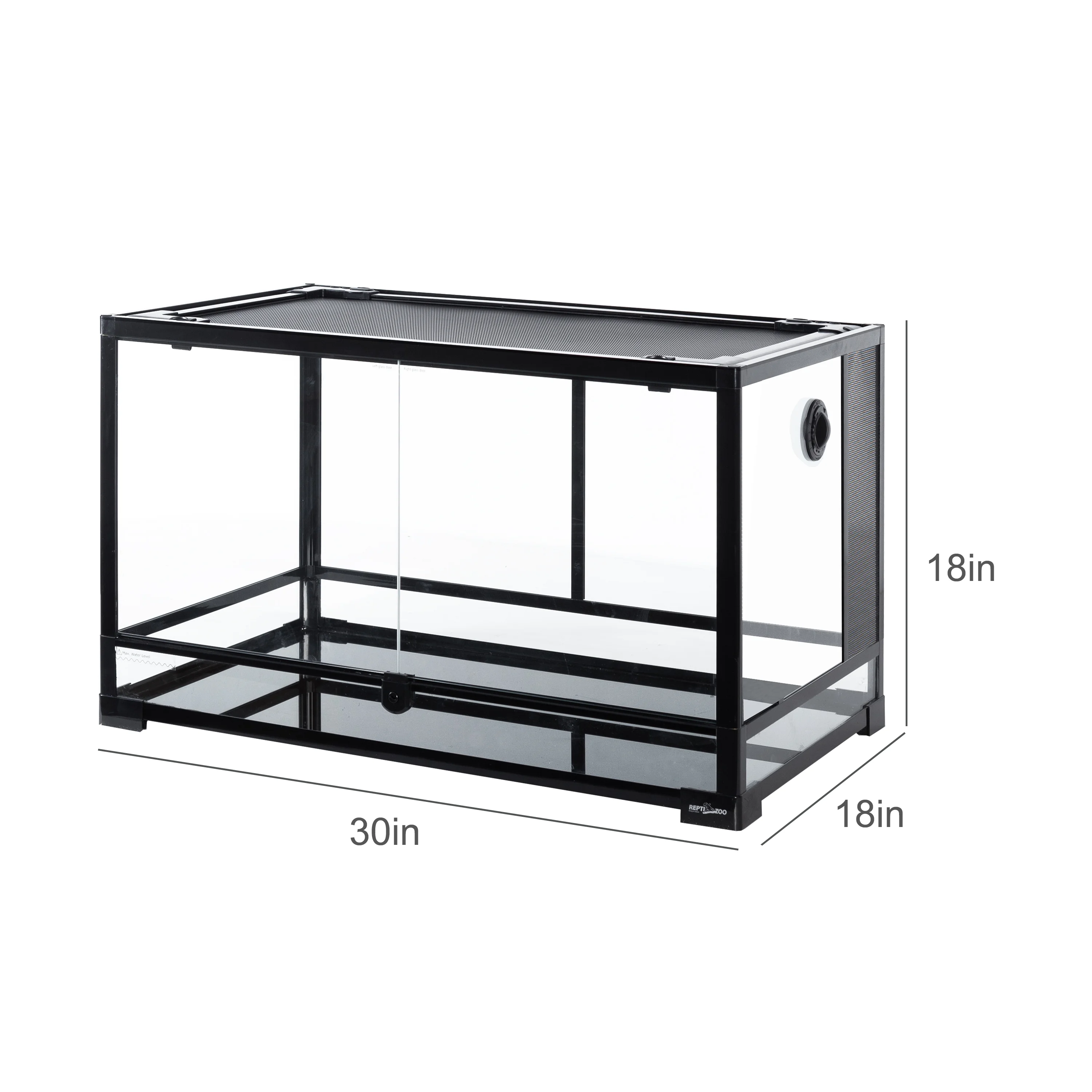 REPTI ZOO Tempered Glass 40 Gallon, Front Opening Reptile Terrarium 30" x 18" x 18" for Reptile