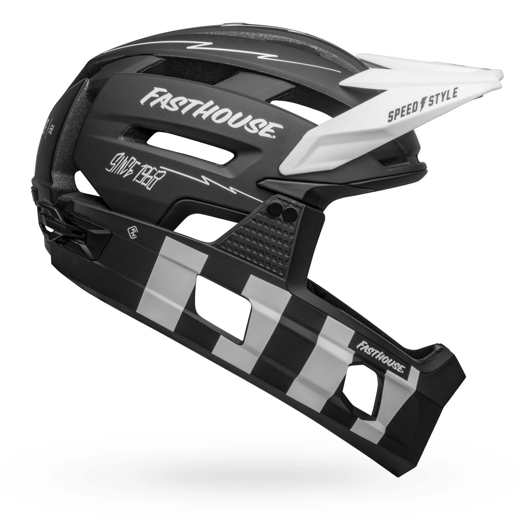 Bell Super Air R MIPS Helmet Medium Matte Black/White Fasthouse