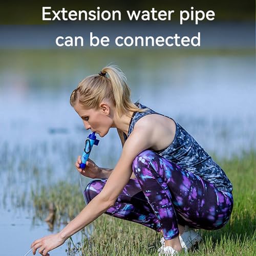 Portable Water Filter Water Purifier Portable Water Filter with Compass Emergency Lighting Camping Backpacking Travel Hiking Emergency Essentials 4000mAh USB Charging