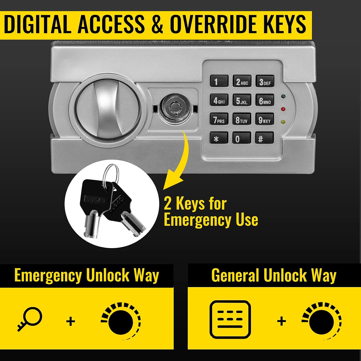 VEVOR Digital Depository Safe 1.7 Cubic Feet Made of Carbon Steel Electronic Code Lock Depository Safe with Deposit Slot with Two Emergency Keys Depository Box for Home Hotel Restaurant and Office
