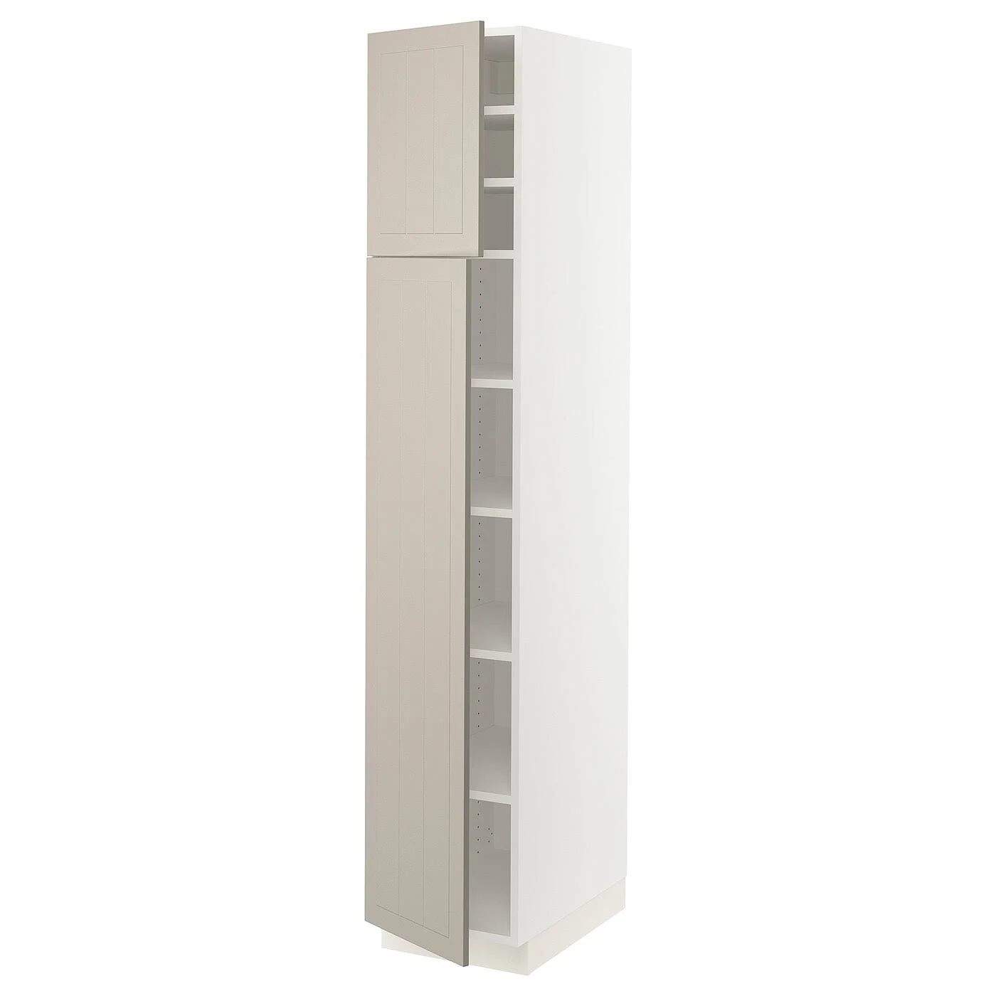 IKEA - SEKTION High Cabinet with shelves/2 Doors, white/Stensund Beige, 15x24x80 39407579