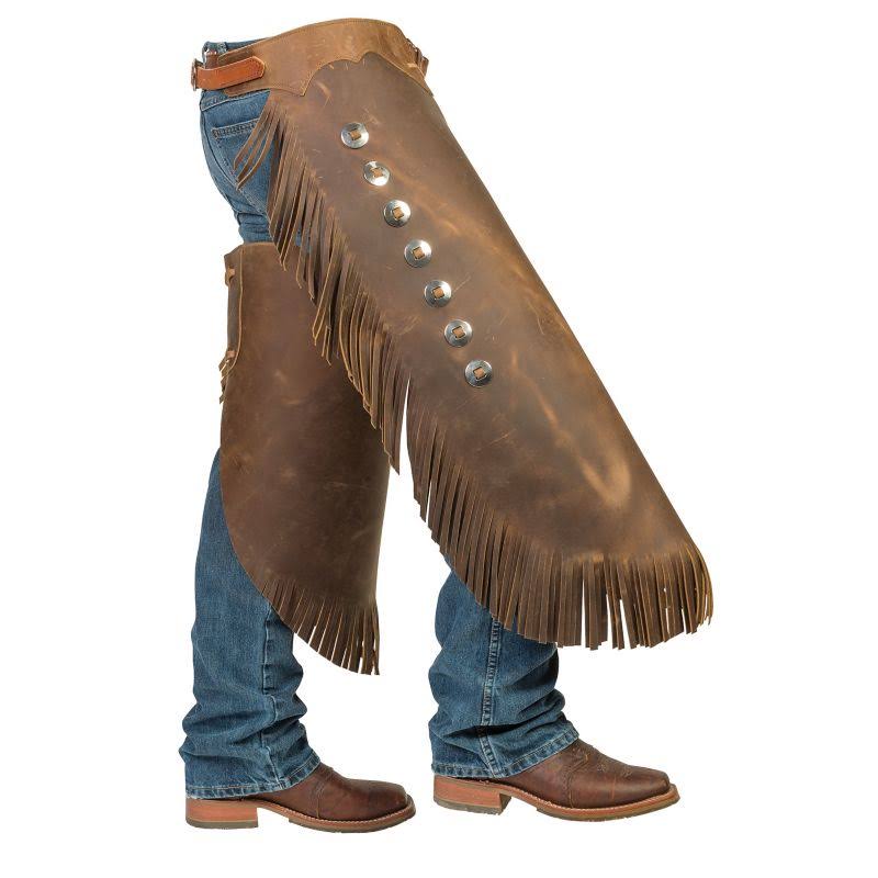 Weaver Brown Pull-Up Leather Work Chinks Large