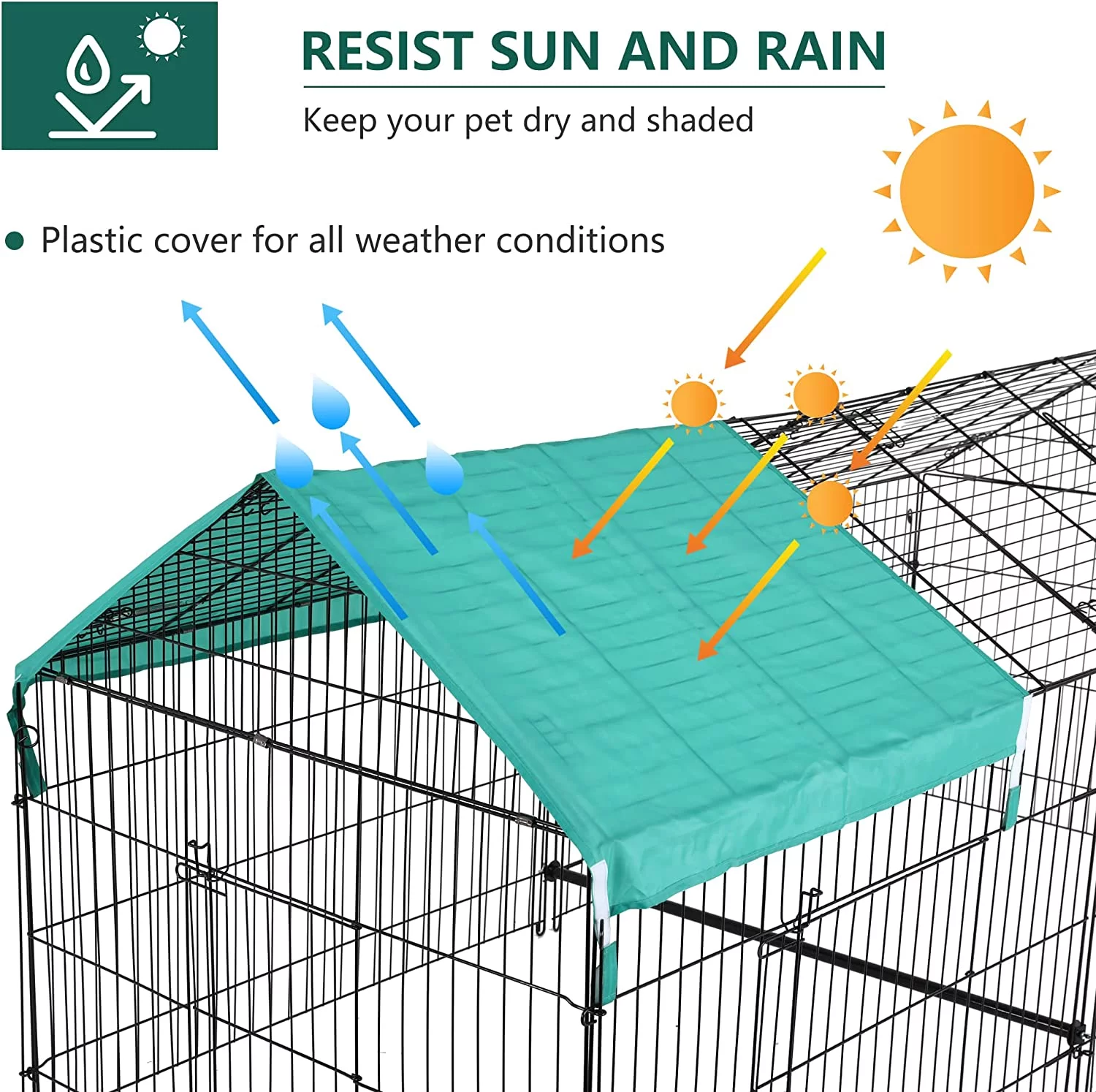 BestPet 8741 Large Metal Chicken Coop,Walk-in Poultry Cage Chicken Run Outdoor Duck Coop Chicken Pen Pet Playpen w/Door & Cover Rabbit Enclosure for Backyard Farm