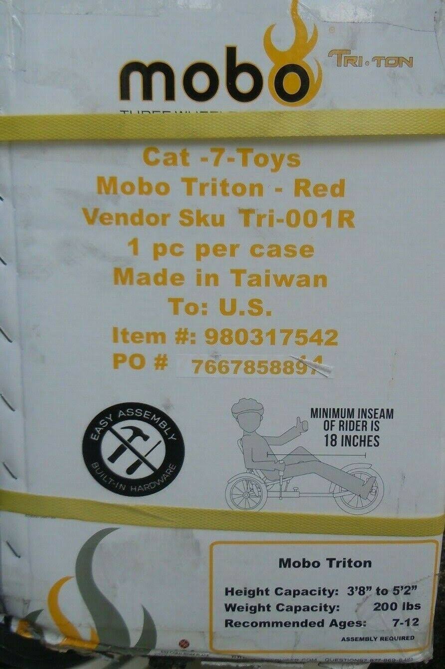 Mobo Triton The Ultimate Three Wheeled Cruiser - 16 in. - Red