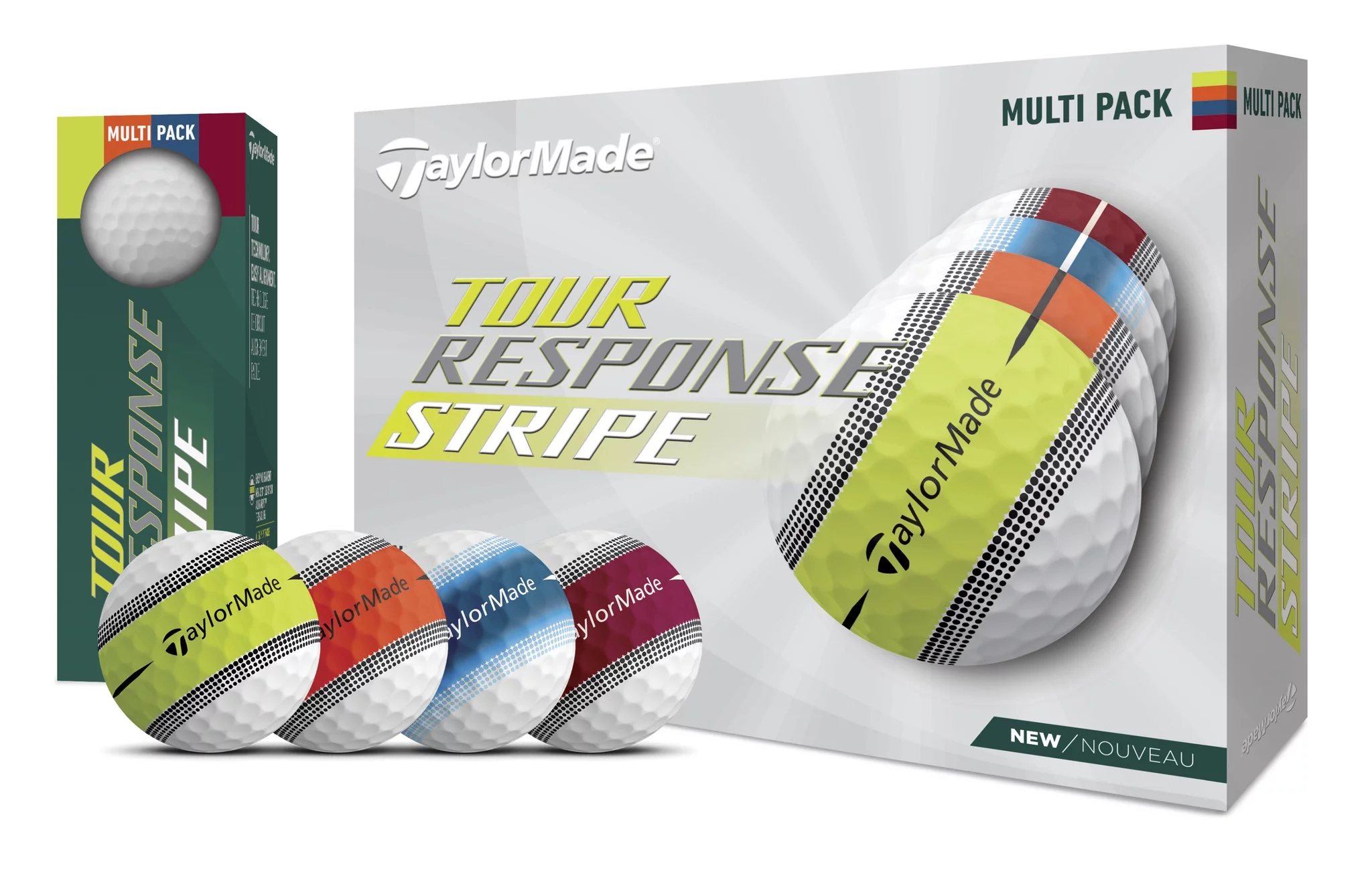 TaylorMade Tour Response Stripe Golf Balls, 12 Pack, White