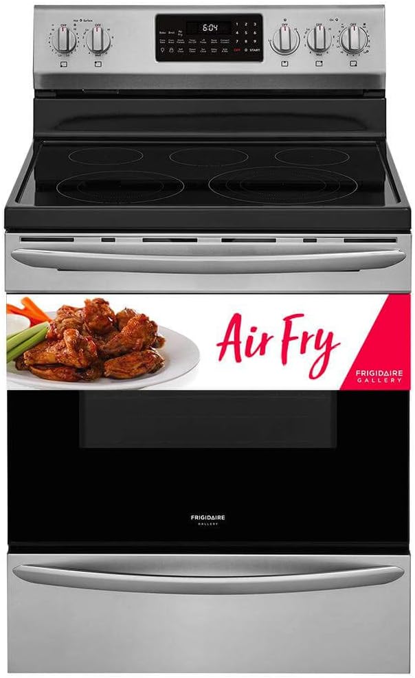 Frigidaire GCRE3060AF 30" Gallery Series Stainless Steel Electric Range with 5.7 cu. ft. Capacity 5 Elements Air Fry and True Convection
