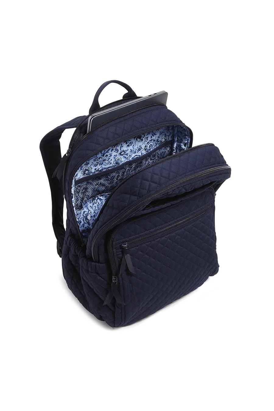 Vera Bradley Women's Cotton XL Campus Backpack Classic Navy
