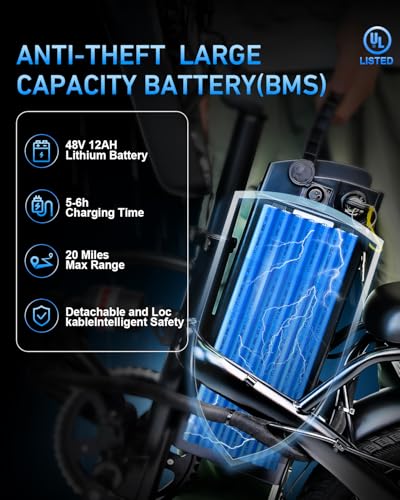 Electric Bike for Adults, Ebike, Electric Bicycle with 576WH Removable Battery,14"/20" Folding Ebike, 20MPH,20+ Miles(MAX),500W High Motor,Multi-Shock Absorption,UL 2849,Commuting Mini E Bikes