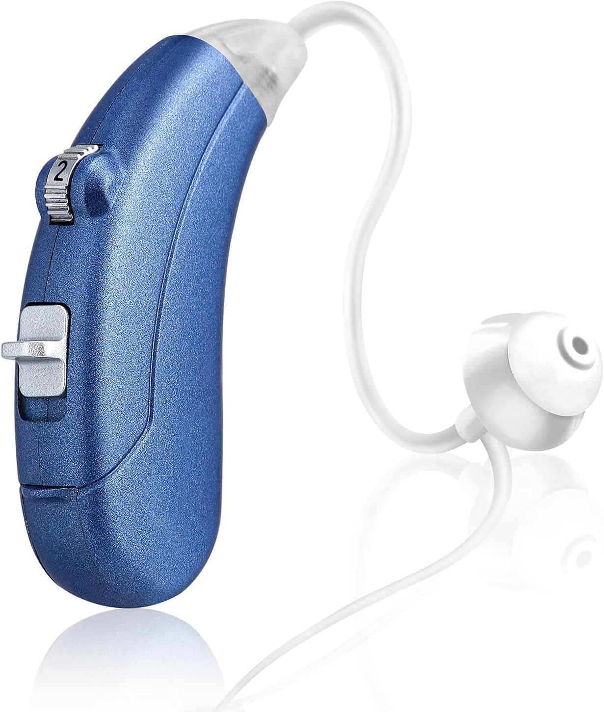 Hearing Amplifier for Seniors Adults Noise-Cancelling - Miracle Ear Digital Personal Sound Amplifier Devices with Replacement Slim Sound Tubes Fit Either Ear 1 Unit (Blue,right pre-assembled)