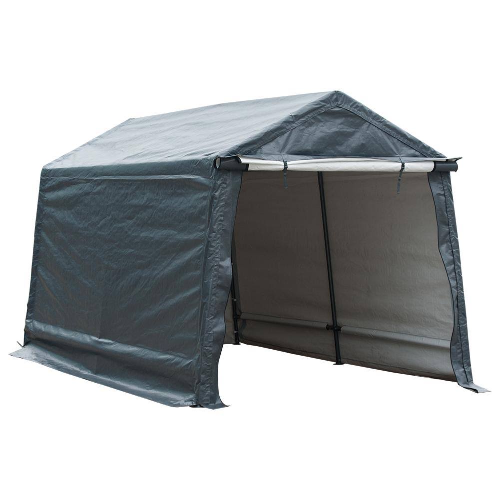 Abba Patio Storage Shelter 8 x 14- Feet Outdoor Shed Heavy Duty Canopy, Grey