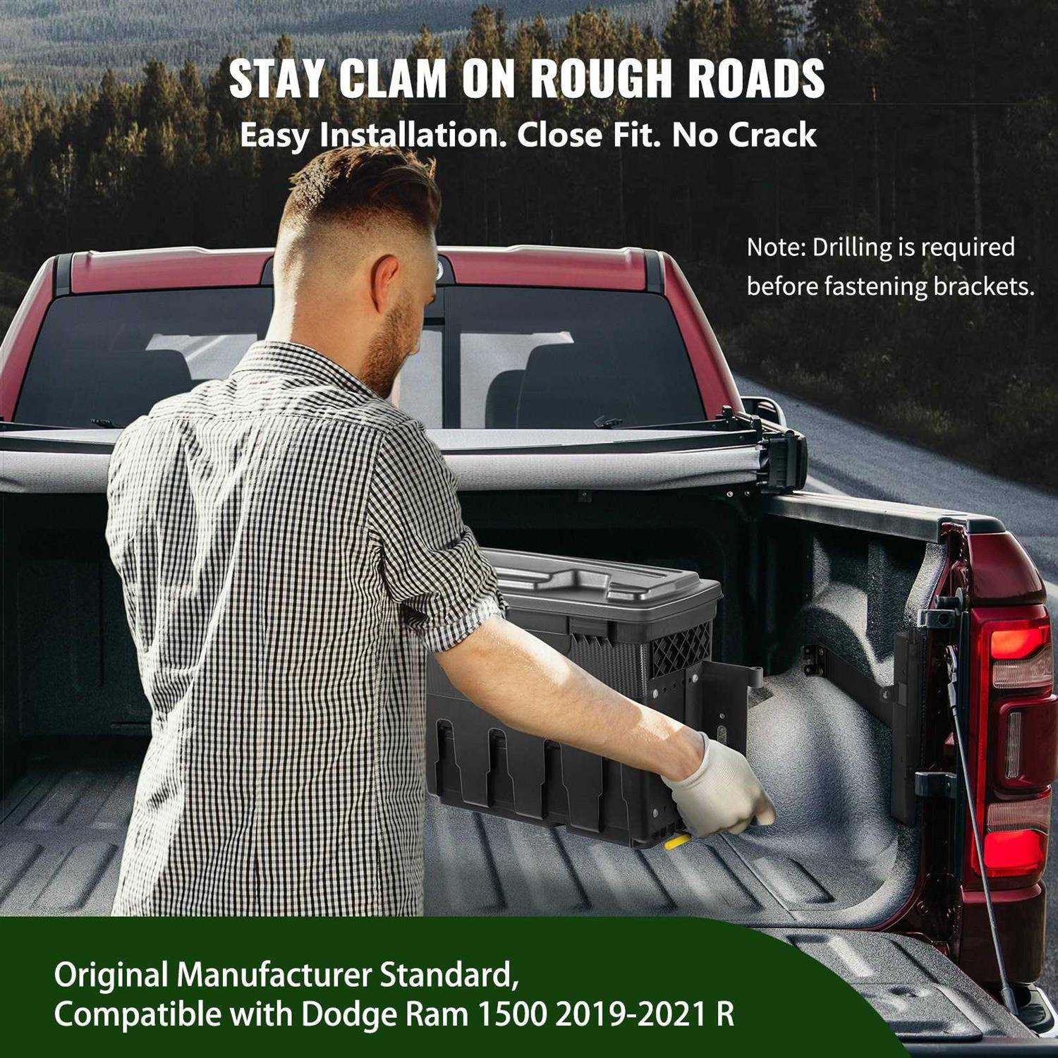 VEVOR Truck Bed Storage Box Lockable Lid Waterproof ABS Wheel Well Tool Box 6.6 Gal/20 L - Shop Hardware Tools Online Store