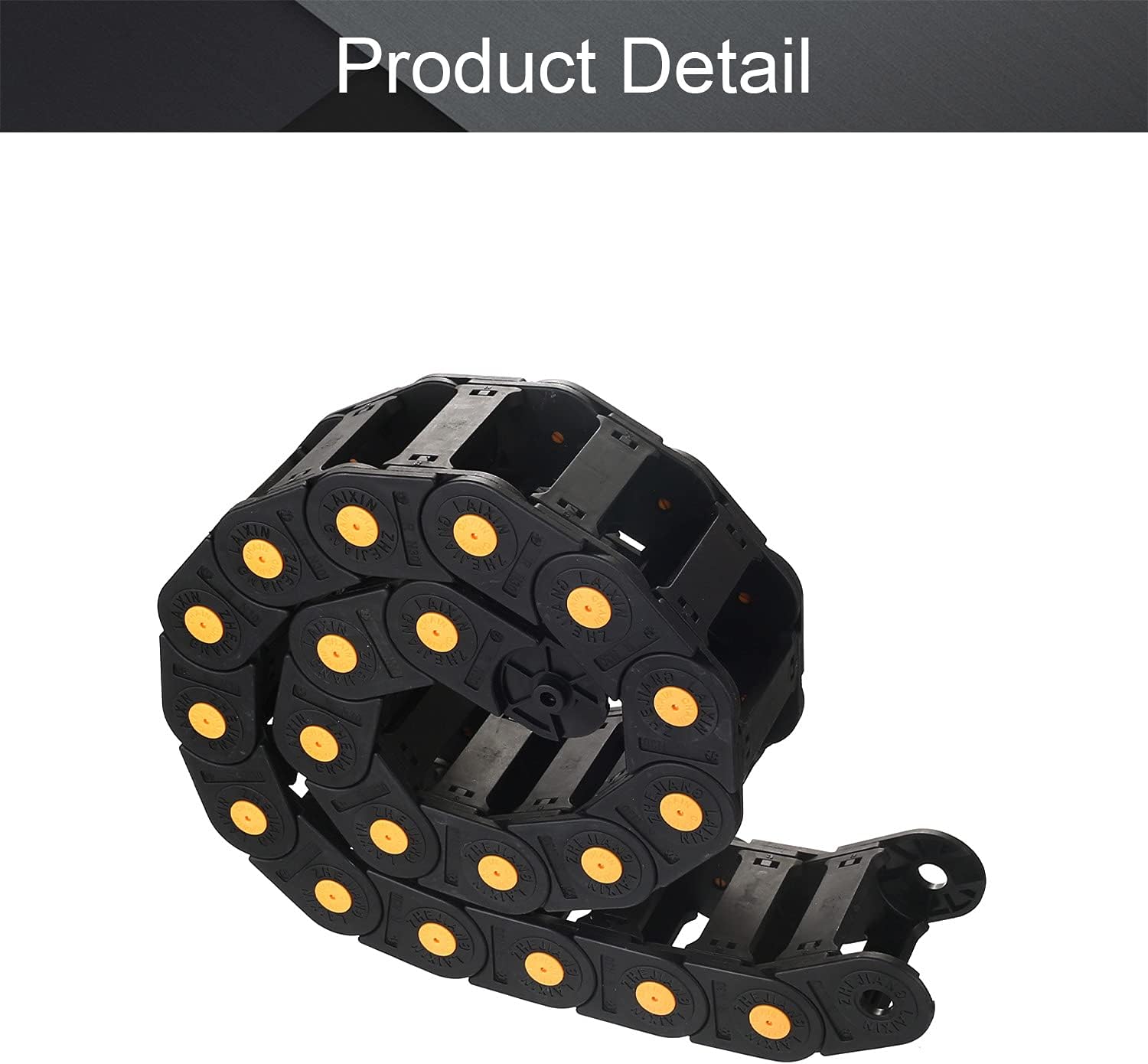 Fielect Drag Chain Cable Carrier Open Type with End Connectors R100 35X100mm 1 Meter Plastic for Electrical CNC Router Machines Black 1Pcs
