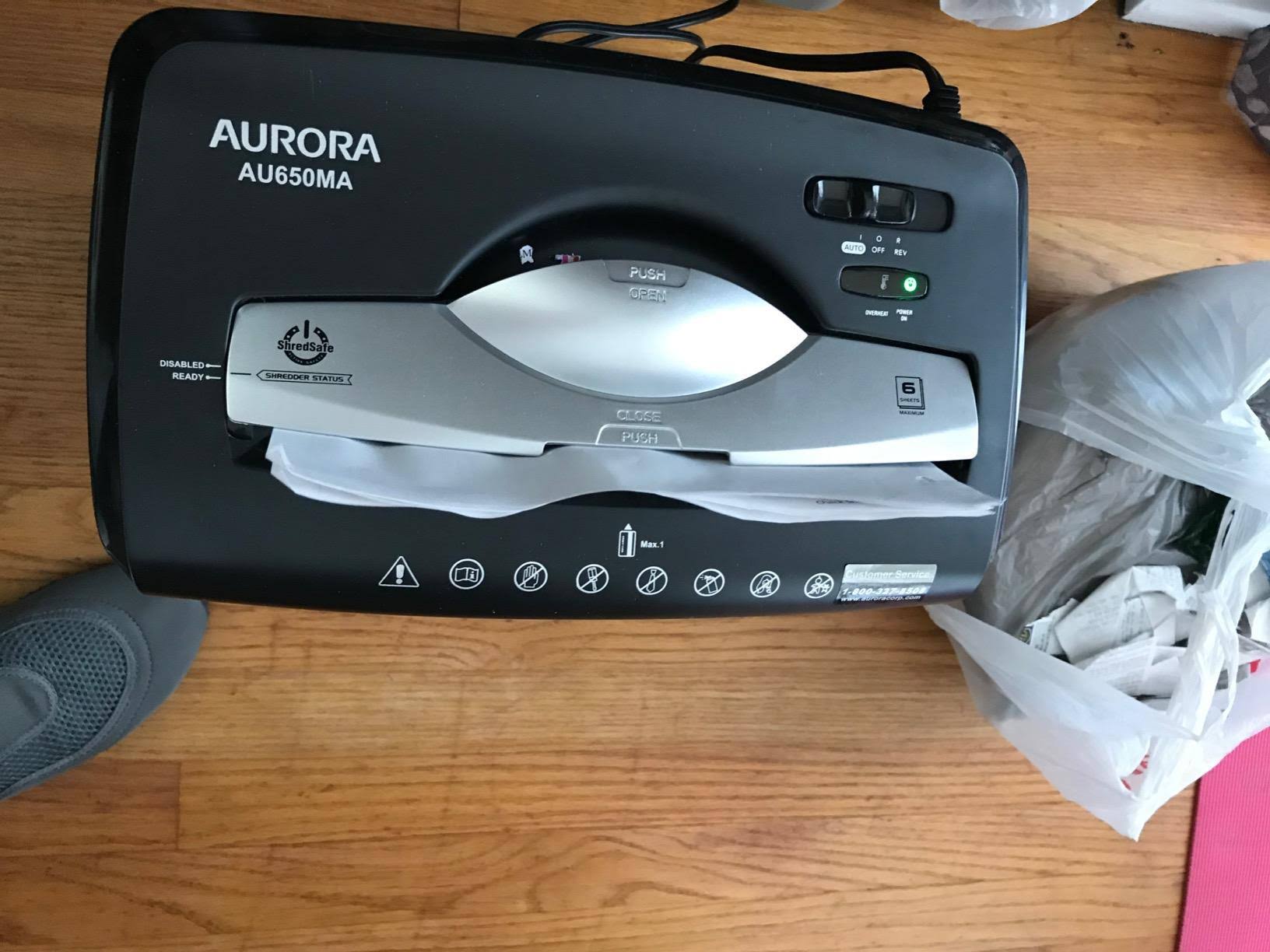 Aurora AU650MA High-Security 6-Sheet Micro-Cut Paper Credit Card Shredder