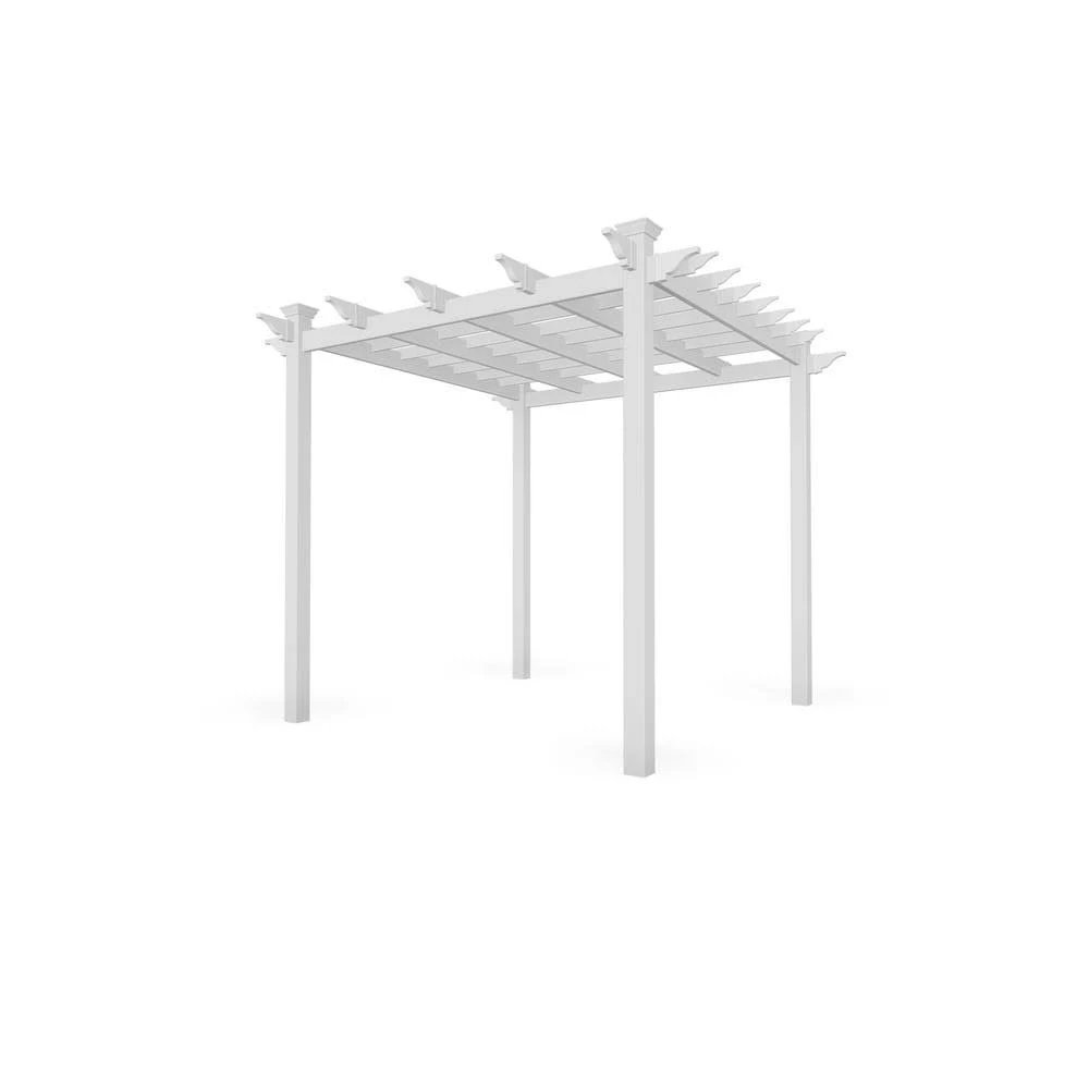 New England Arbors Cardiff 7.5 ft. W x 7.5 ft. D Vinyl Pergola