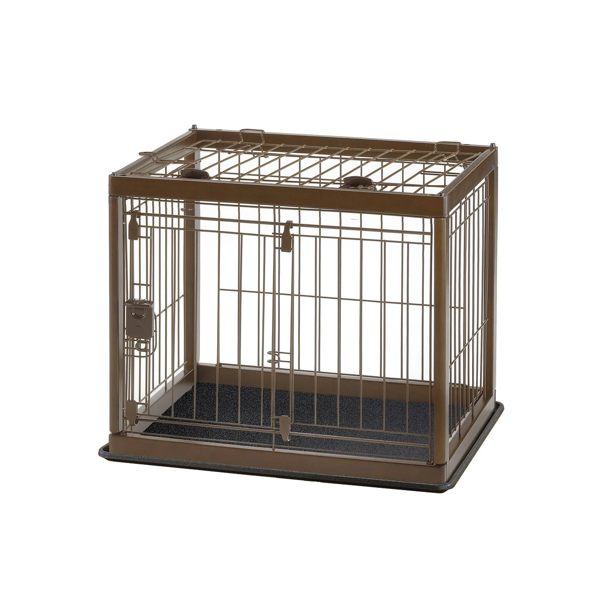 Richell Dark Brown Wooden Pet Crate Small