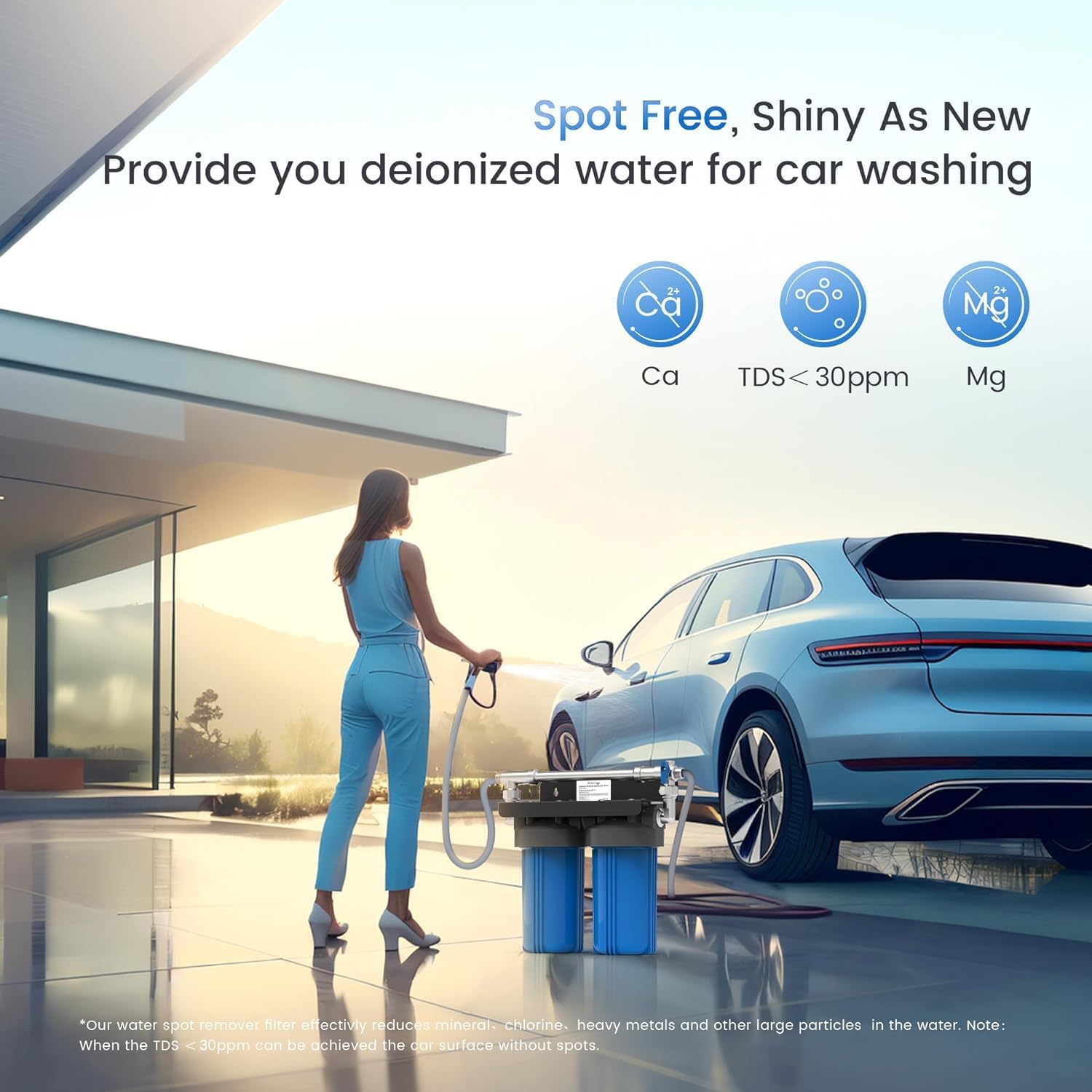 Waterdrop Spotless Car Wash System with Resin, Deionized Water System, Spot Free, Works for All Vehicles, RV, Motorcycles, Windows, Boats, Planes and More, No Towel Drying.