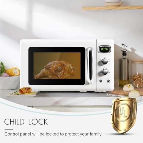Retro Microwave Oven, SIMOE Compact Microwave Countertop