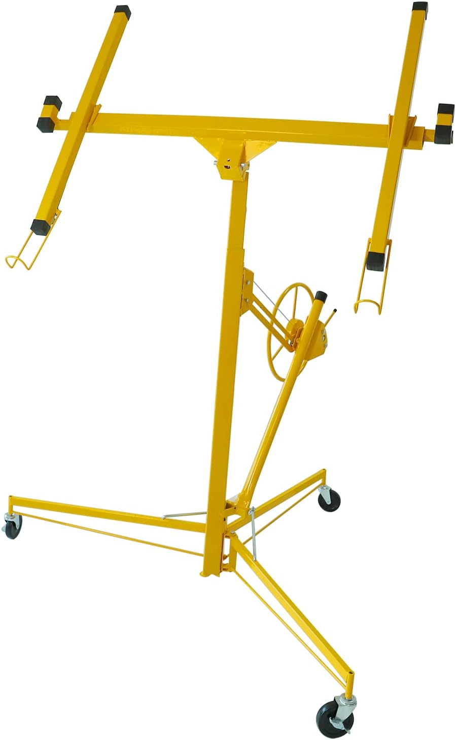 11FT Drywall Lifter Panel Hoist Dry Wall Rolling Caster Lifter Construction Tool 150LB Heavy Duty Sheetrock Hoist Holder (Yellow)