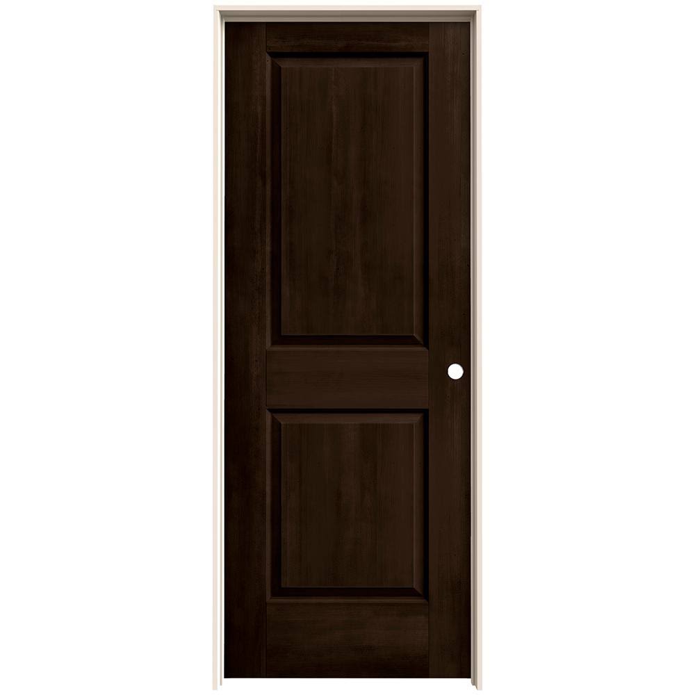 JELD-WEN 30 in. x 80 in. Cambridge Espresso Stain Left-Hand Molded Composite MDF Single Prehung Interior DOOR, Brown