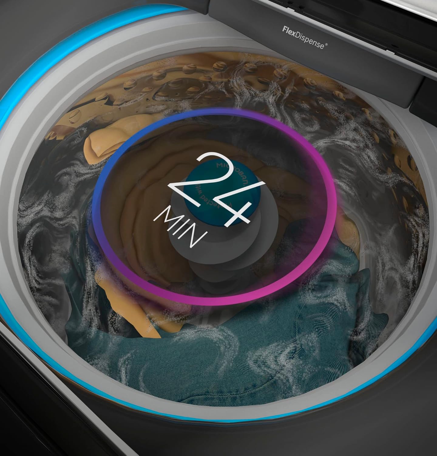 GE Profile PTW605BSRWS 4.9 Cu. Ft. White Washer with Smarter Wash Technology and FlexDispense