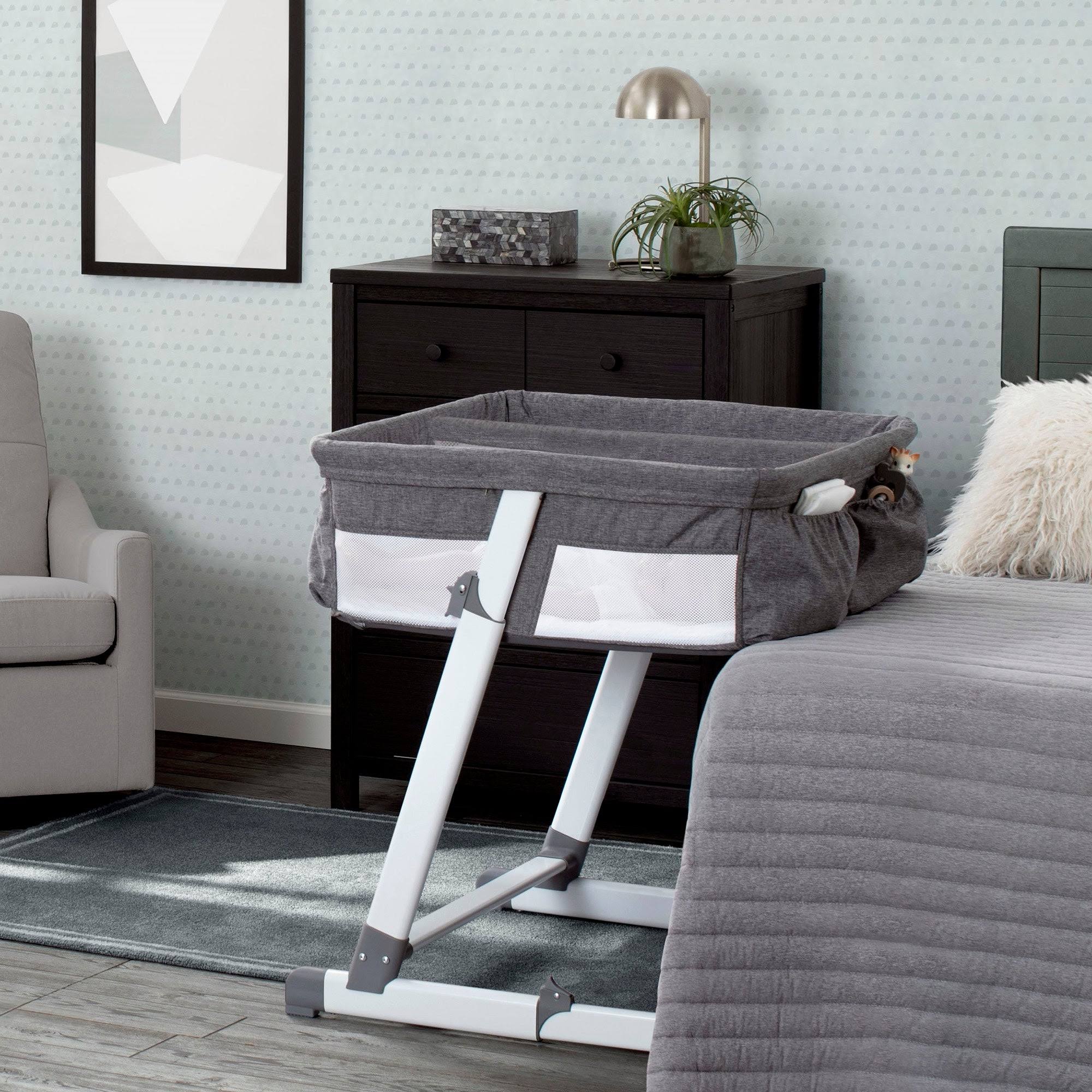 Simmons Kids by The Bed Twin City Sleeper Bassinet, Med Grey