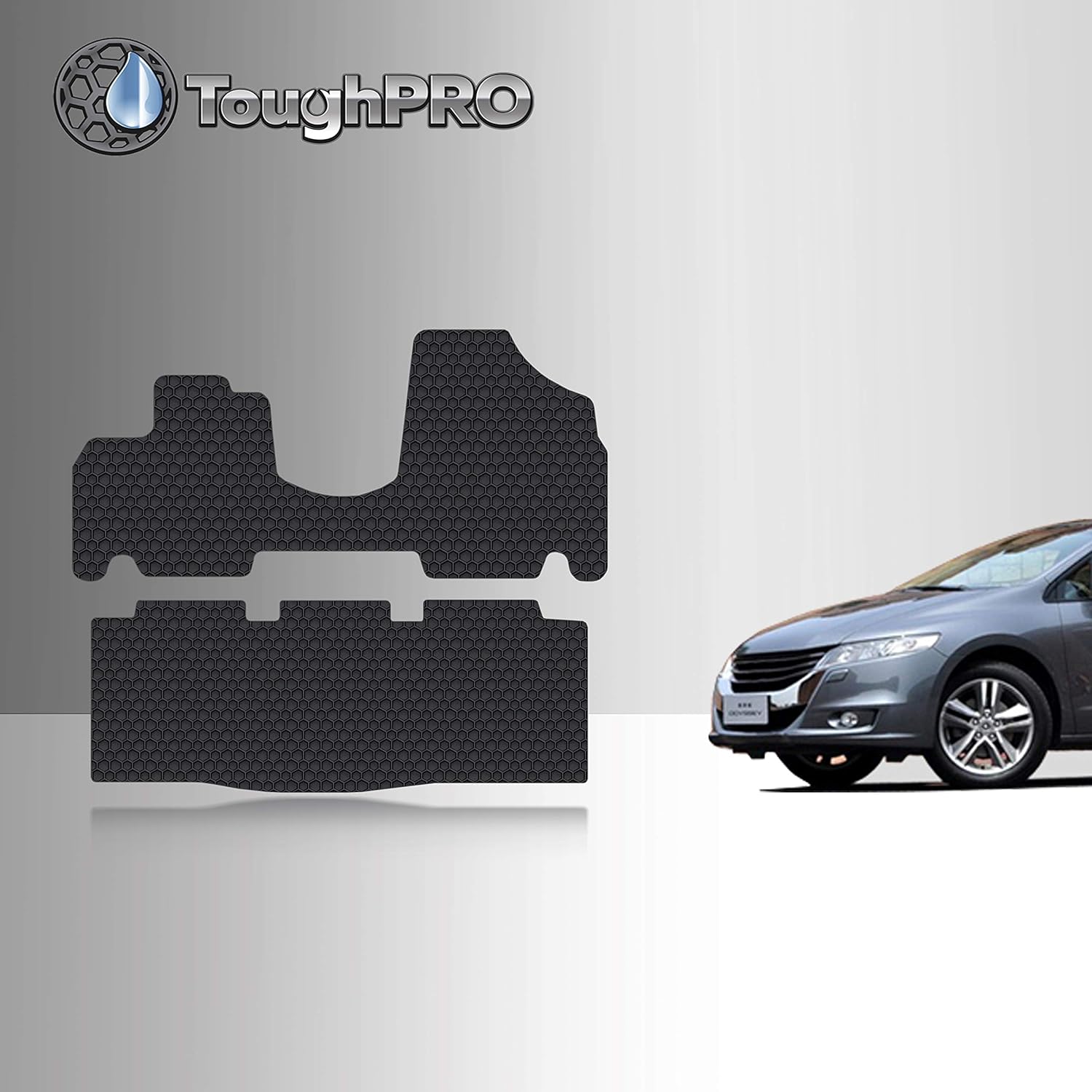 TOUGHPRO Floor Mats Accessories 1st + 2nd + 3rd Row + Cargo Mats Accessories Compatible with Honda Odyssey (8 Seater) All Weather Heavy Duty Black Rubber 2011 2012 2013 2014 2015 2016 2017