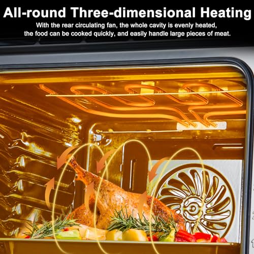Electric Single Wall Oven 24 Inch, Built-In Electric Ovens With 5 Cooking Functions, Wall Oven, Mechanical Knob Control